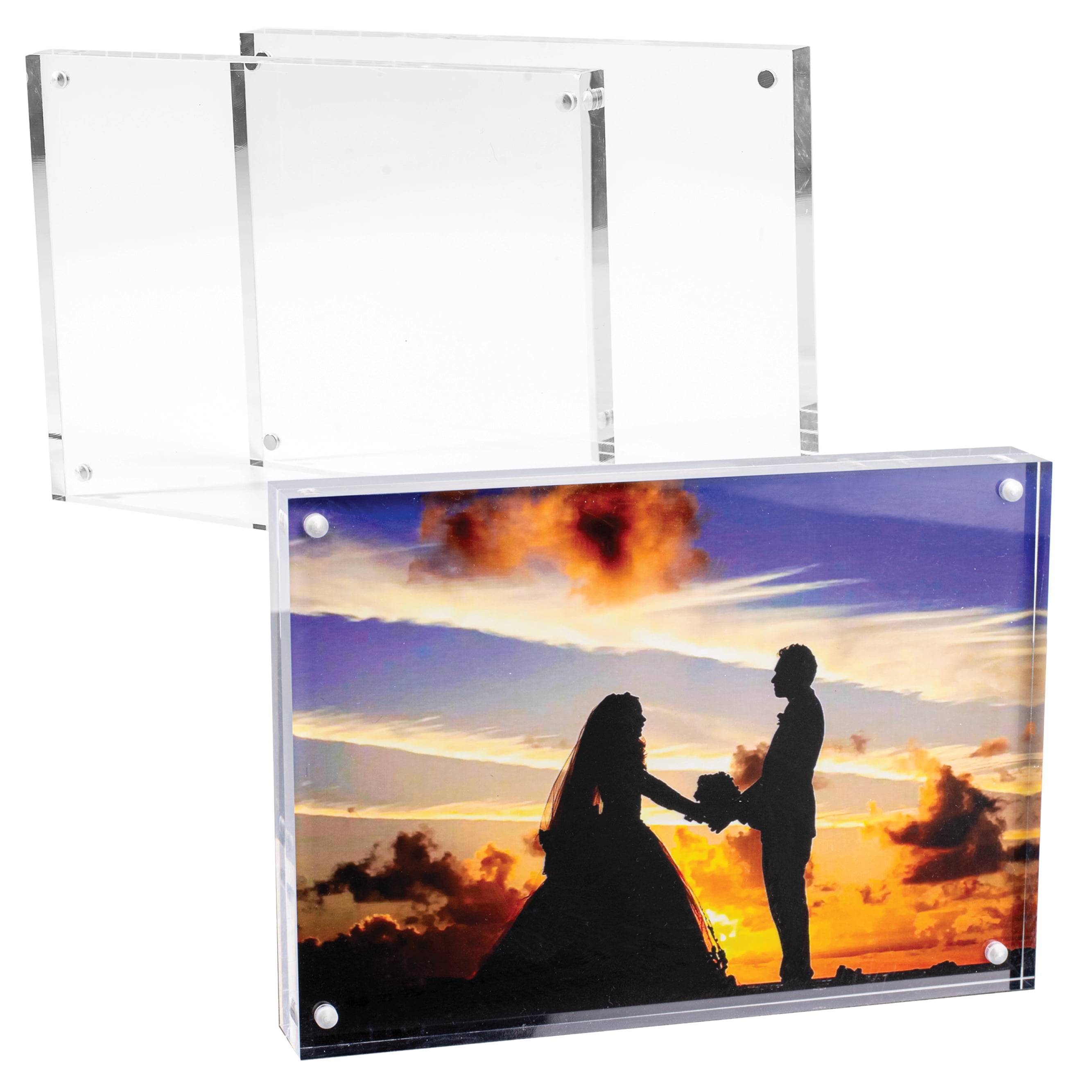 DuraClear 5x7 Acrylic Frame - Frameless, Thick Design - Perfect for Portraits, Art Prints, and Memorable Events