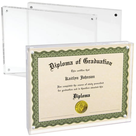 DuraClear US Letter 8.5x11 Acrylic Frame - Frameless & Thick Design - Ideal for Photos, Art, Certificates, and Awards