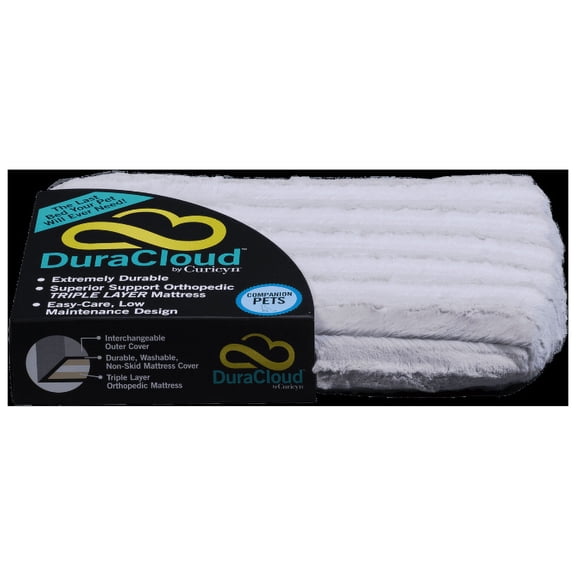 DuraCloud Pet Bed with Solid Stripe Contour Cover, Small