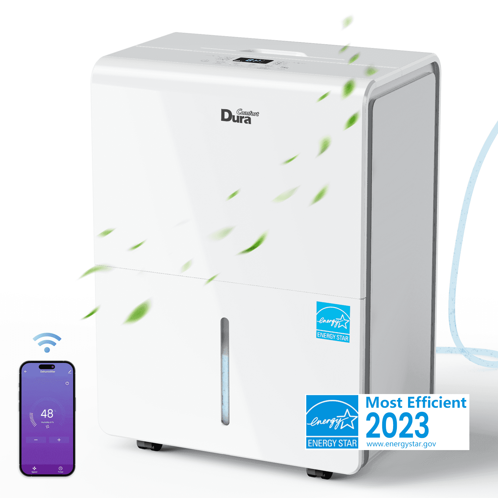 DuraComfort Dehumidifier for Basement Home with Pump,4500 Sq.ft 50 Pints With WiFi