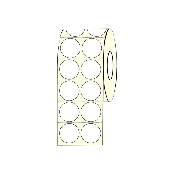 DuraFast - Paper - matte - permanent adhesive - perforated - white - 2 in round 1120 label(s) (1 roll(s) x 1120 die cut circle labels - for Epson TM C3500