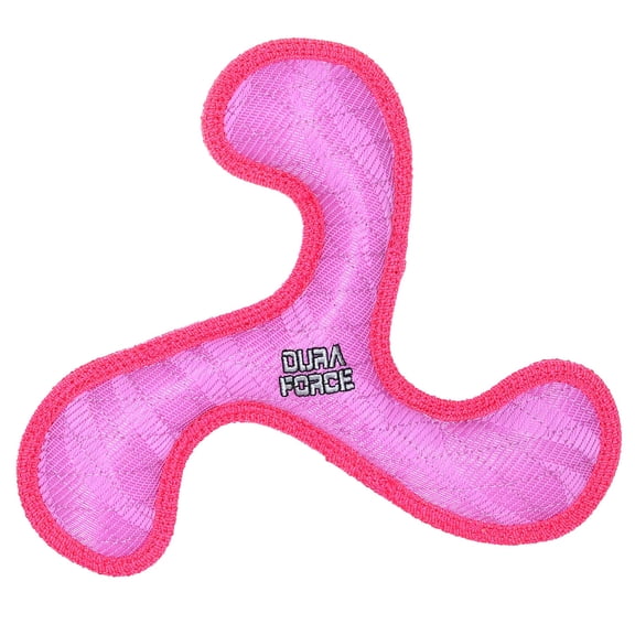 DuraForce Boomerang Pink Durable Woven Mesh Fiber Squeaky Dog Toy