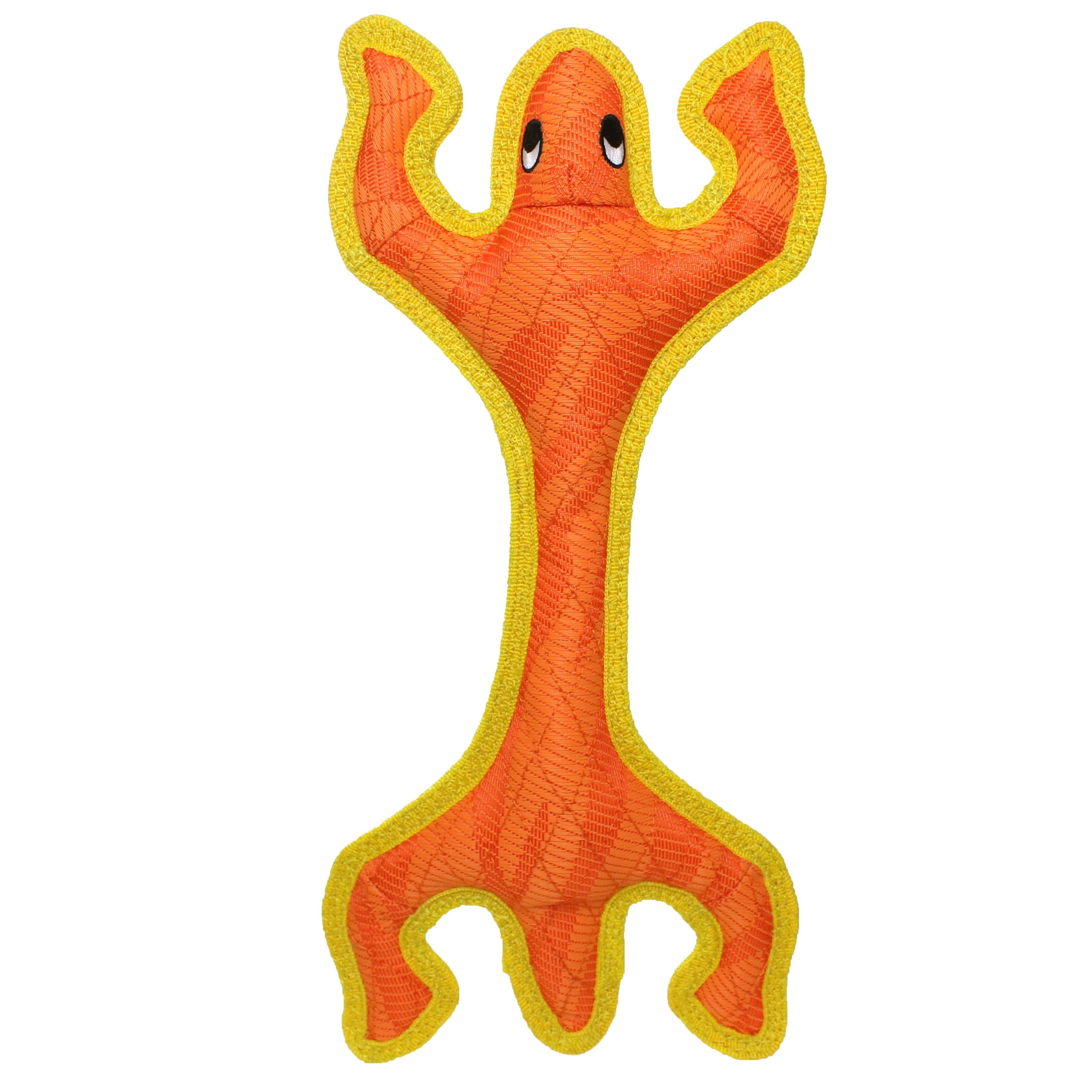 DuraForce Lizard Tiger Orange-Yellow Durable Woven Fiber Squeaky Dog Toy