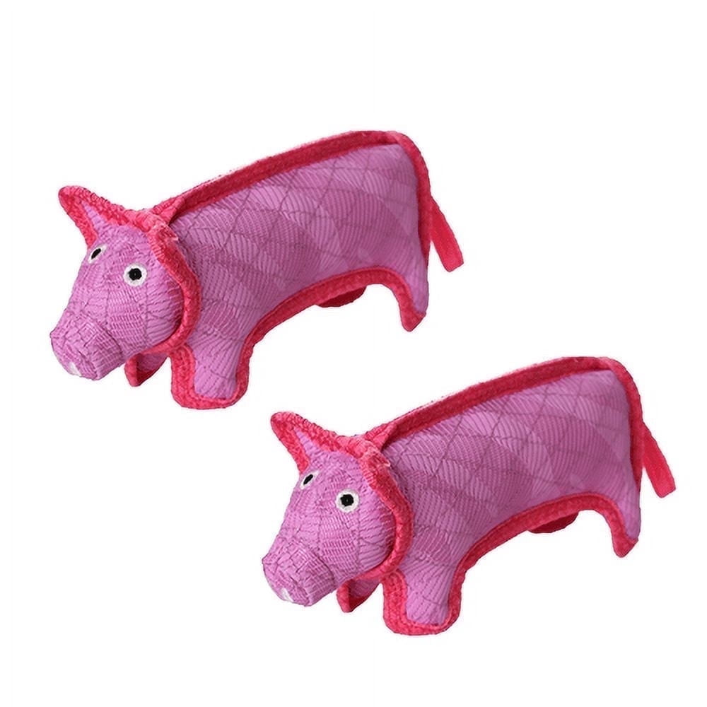 DuraForce Pig Tiger Pink-Pink, 2-Pack Durable Dog Toys