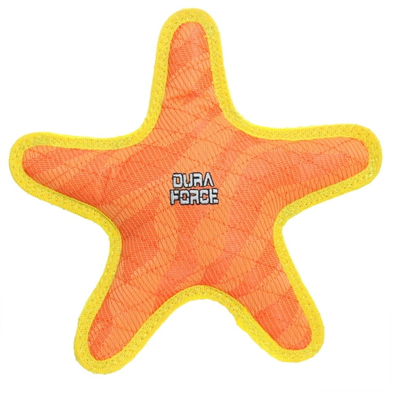 DuraForce Star Tiger Orange-Yellow Woven Fiber Squeaky Dog Toy