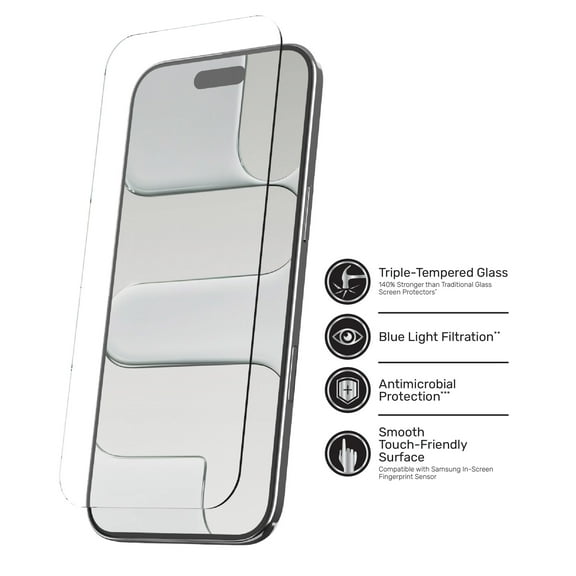 DuraGlass DefenseTech Glass Screen Protector with Blue Light Filtering for iPhone Air