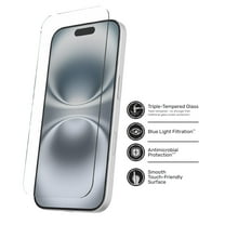 DuraGlass DefenseTech Glass Screen Protector with Blue Light Filtering for iPhone 17