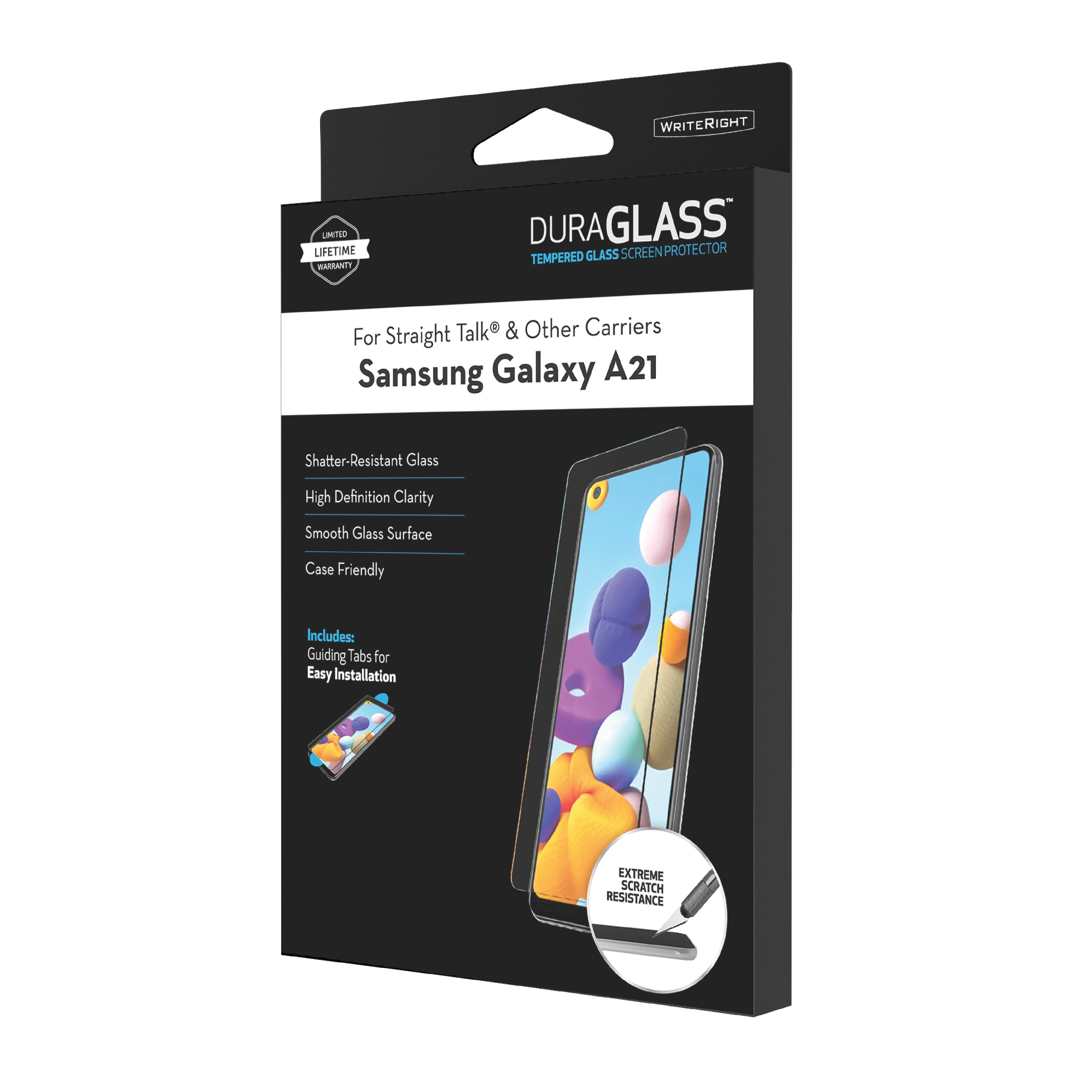 DuraGlass Tempered Glass Screen Protector for Samsung Galaxy A21