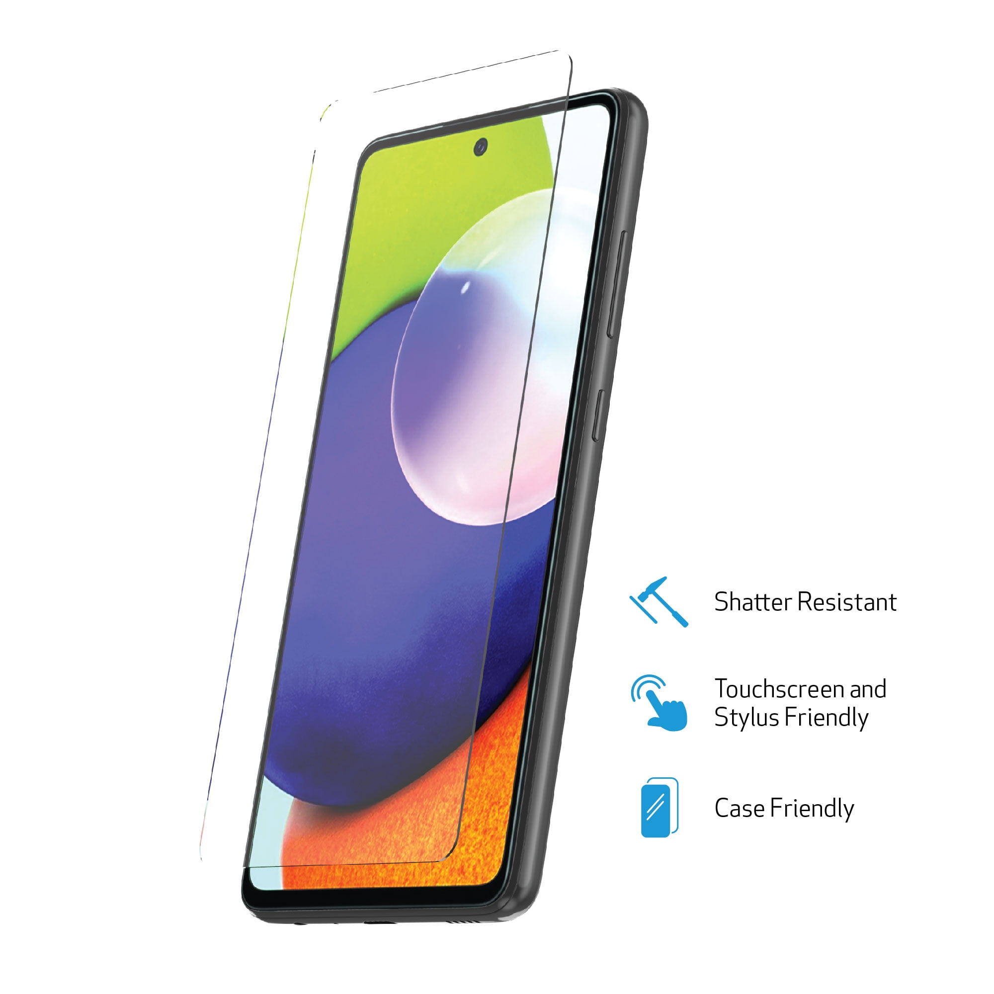Verre Trempé Plat Pour Samsung Galaxy A53 5g, Dureté 9h épaisseur 0.3 Mm,  Transparent