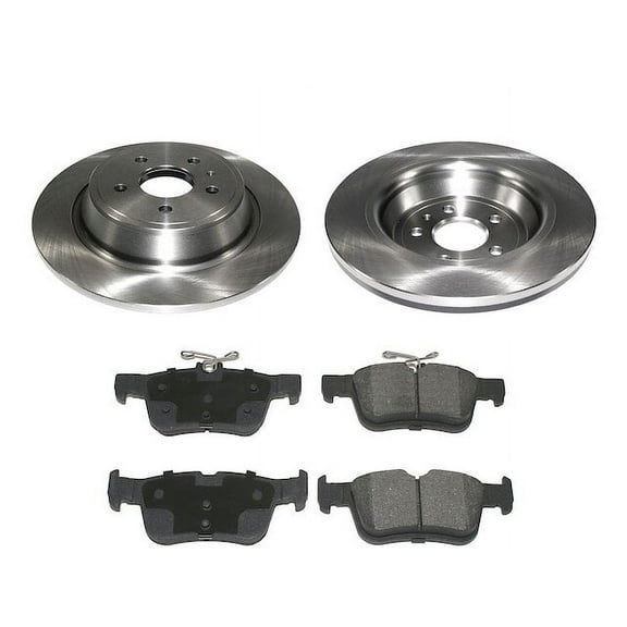 DuraGo : Automotive Brakes, Ceramic Brake Pad and Traditional Rotor Kit, Rear, 2 Pack