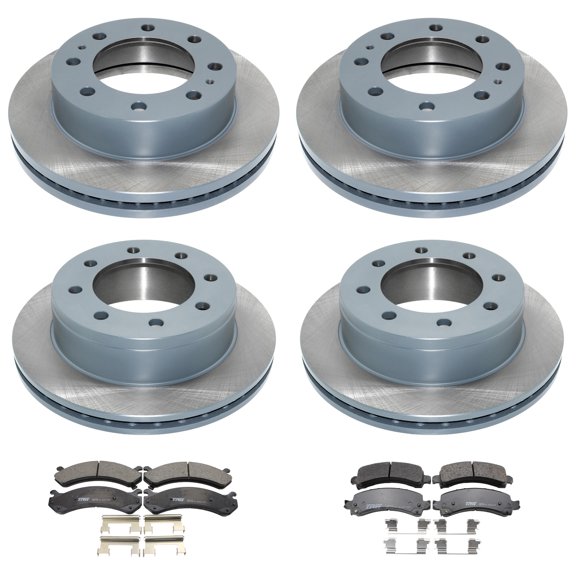 DuraGo Front Rear Disc Brake Rotors TRW Metallic Pads Kit for Express 3500 RWD