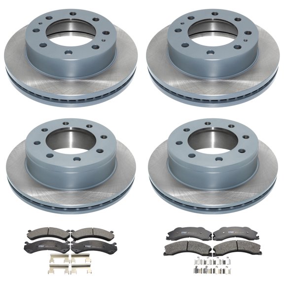 DuraGo Front Rear Disc Brake Rotors TRW Metallic Pads Kit for Express 3500 RWD