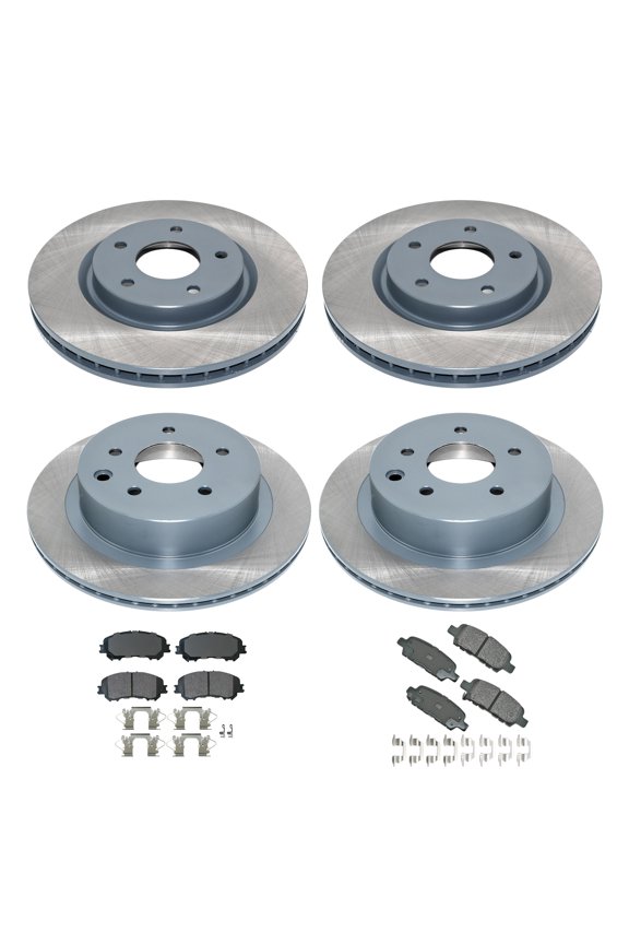 DuraGo Front Rear Rotor Akebono ProACT Ceramic Brake Pad Kit for Rogue Sport L4