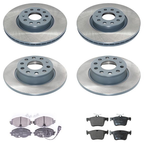 DuraGo Front Rear Rotor Hella Low-Met Brake Pad Kit for Audi A3 Sportback e-tron