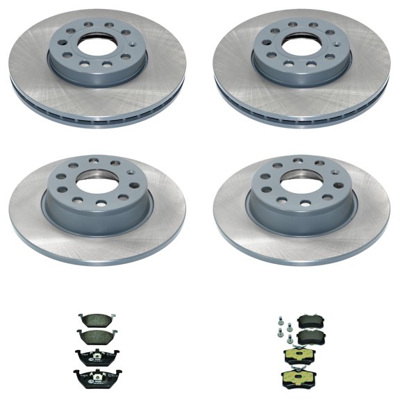 DuraGo Front Rear Rotor Hella Low-Met Brake Pad Kit for Jetta 2.0L L4 CBPA 13-15
