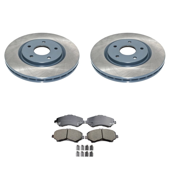 DuraGo Front Rotors Akebono ProACT Ceramic Brake Pads Kit For Town & Country FWD