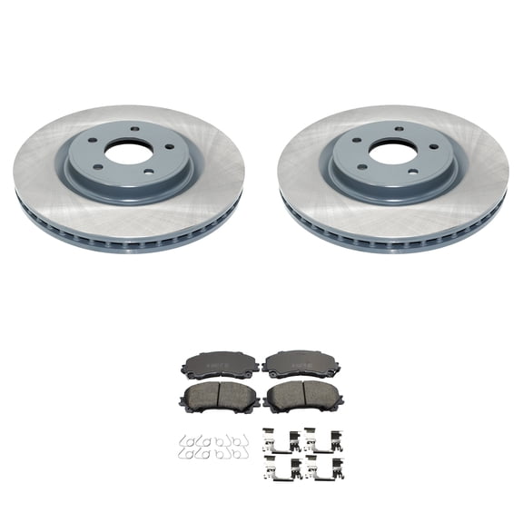 DuraGo Front Rotors Akebono ProACT Ceramic Disc Brake Pads Kit For Rogue 14-19