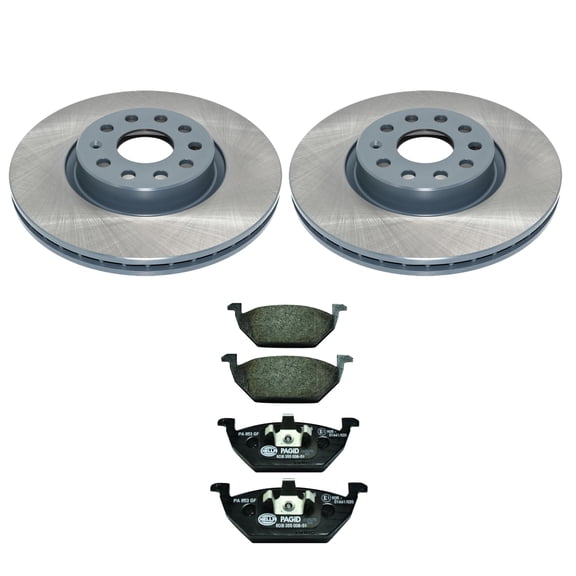 DuraGo Front Rotors Hella Low-Met Disc Brake Pads Kit For VW Jetta 2.0 L4 CBPA