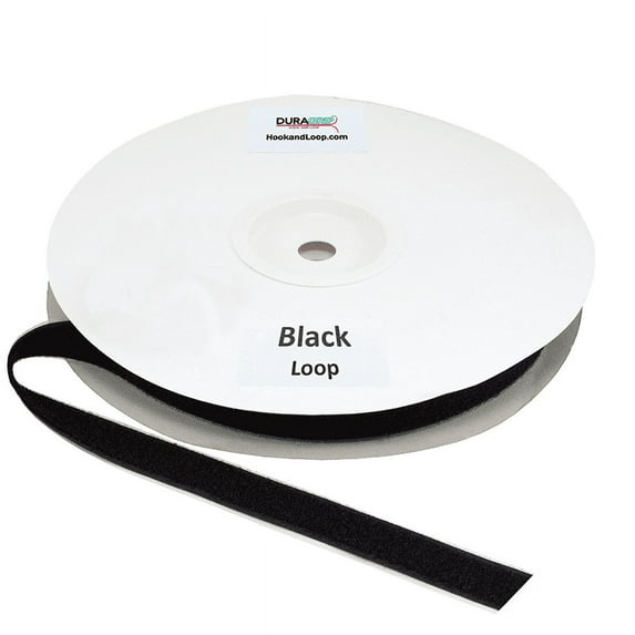 DuraGrip® Brand - 1" Black Loop Peel & Stick - Rubber