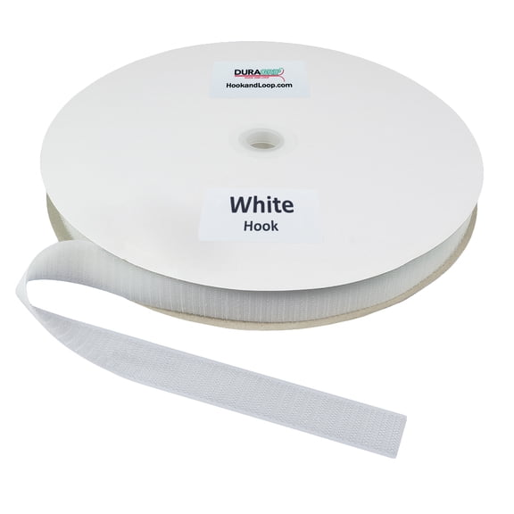 DuraGrip® Brand - 1" White Polyester Hook Sew-On