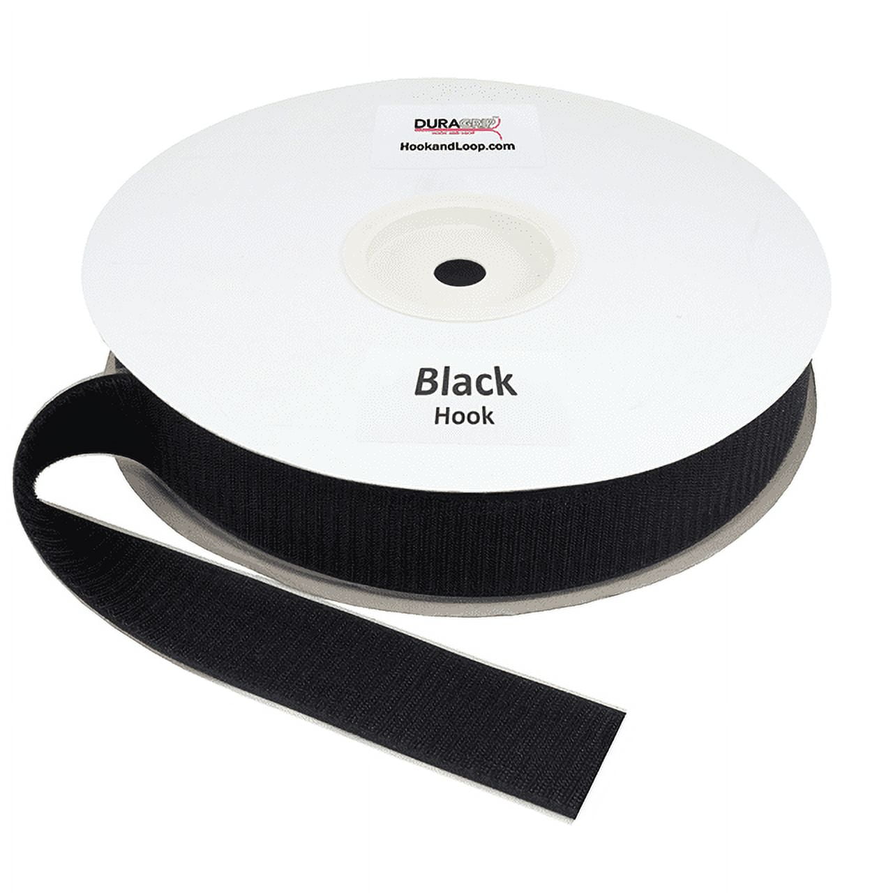 DuraGrip® Brand - 2" Black Hook Peel & Stick - Acrylic
