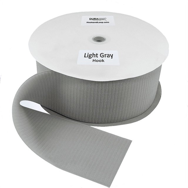 DuraGrip® Brand - 4" Light Gray Hook Sew-On
