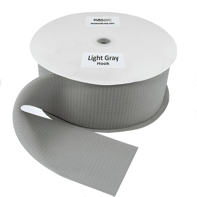 DuraGrip® Brand - 4" Light Gray Hook Sew-On
