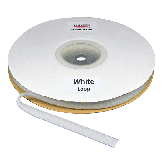 DuraGrip® Brand - 5/8" White Loop Peel & Stick - Rubber
