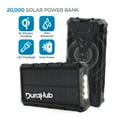 thumbnail image 1 of DuraHub - Solar Power USB Battery Bank with QI Wireless, Black - True 20000mAh Ultra Capacity – Rugged, Portable, Waterproof - 4 Charge Ports + LED Light – Great for Camping/Hiking/Traveling/Outdoor, 1 of 9