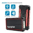 DuraHub Solar Power USB Battery Bank with QI Wireless, True 20000mAh