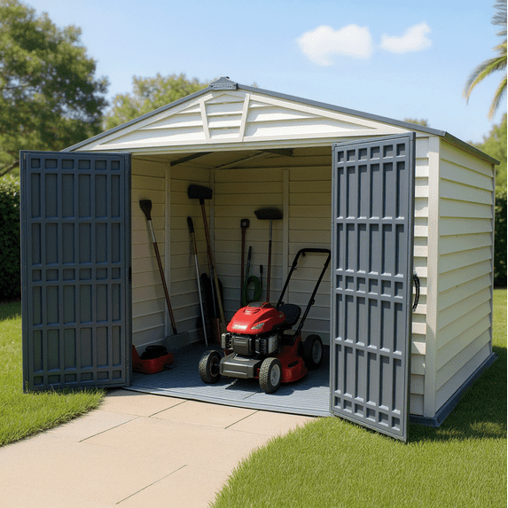 DuraMax StoreMax Plus Plastic 10.5 x 8 Ft with Molded Floor Outdoor Storage Shed