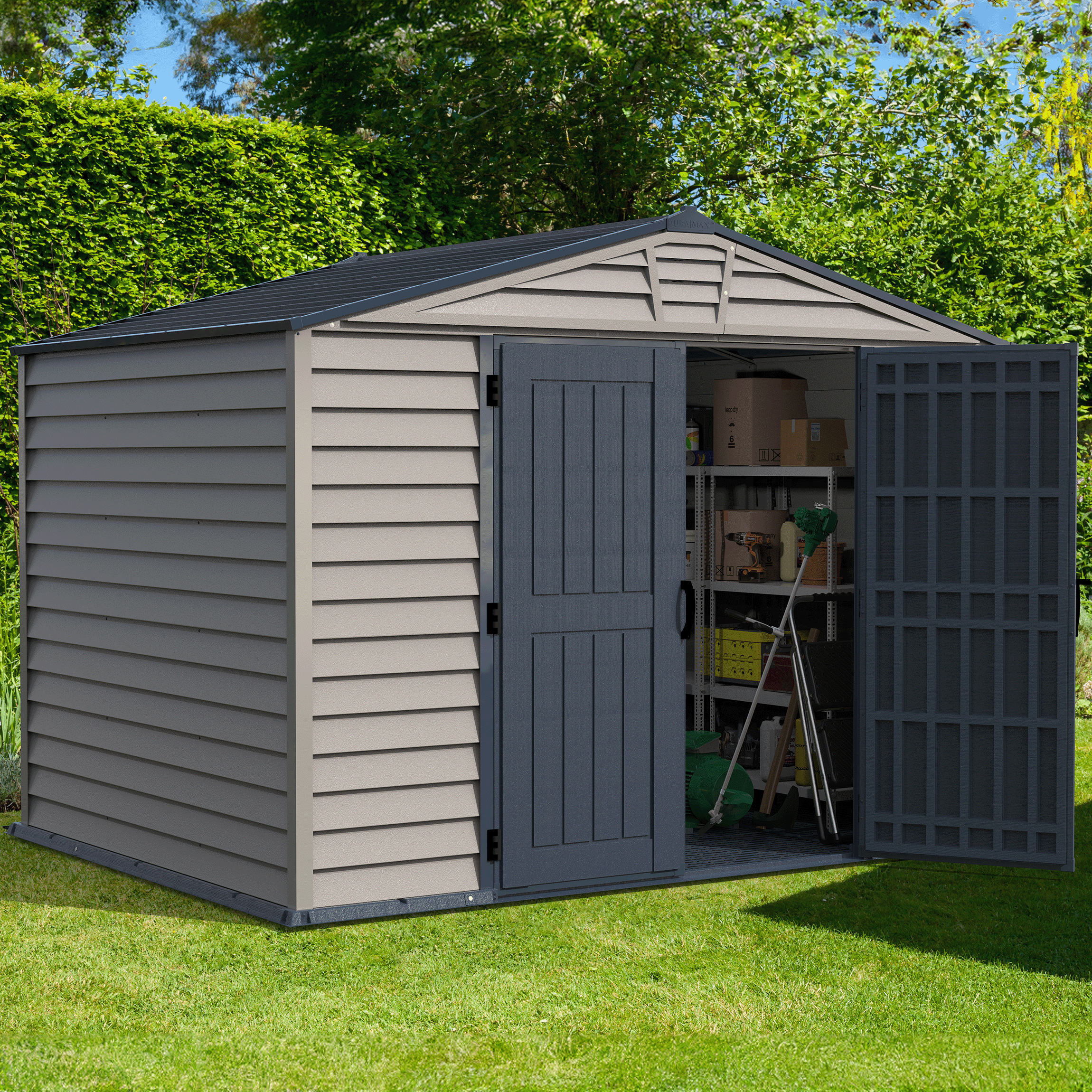 DuraMax StoreMax Plus 10.5x8 Ft Outdoor Shed with Molded Floor