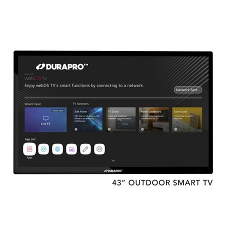 DuraPro - 43" Class Partial Sun Smart Series LED 4K UHD webOS Impact-Resistant Waterproof Smart Outdoor TV with Mount (2025)