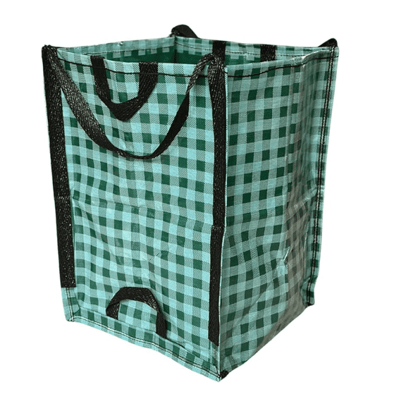 DuraSack Home and Yard Bag, Heavy Duty, 20"L x 20"W x 28"H, Green Gingham