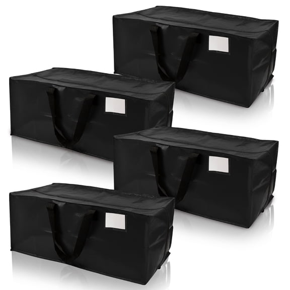 DuraSack Moving and Storage Bags, Heavy Duty, 29"L x 15"W x 13"H, Black, 4-Pack