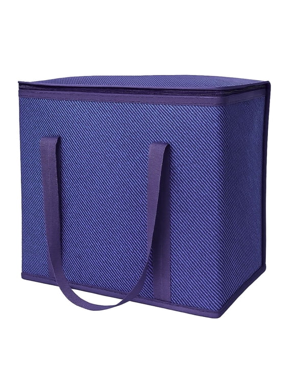 Reusable Insulated Food Delivery Bag, Large, 8 Gallon Capacity, 16"L x 9"W x 13"H, Blue