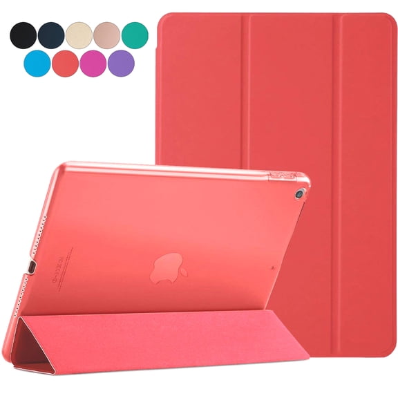 DuraSafe Case for iPad Mini 4 - 7.9 inch 2015 [ A1538 A1550 ] Tri Fold Smart Cover with Translucent Back, Auto Sleep/Wake - Red