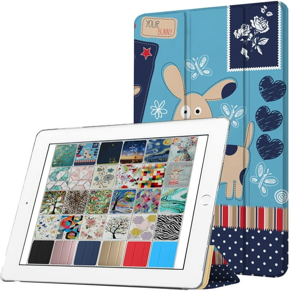 DuraSafe Cases For New iPad 10.2 8th & 7th Gen(Latest Model 2020/2019) Slimline Series Lightweight Protective Cover with Dual Angle Stand & Clear PC Back Shell - Puppy Friend