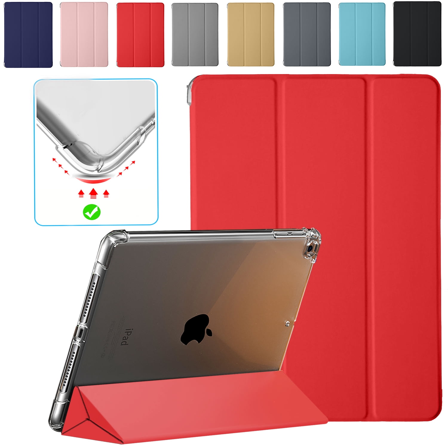 DuraSafe Cases Cover Ultra Sottile Per IPad 9.7 2018/2017 (6a/5a Gen) - Con Funzione Auto Sleep/Wake, Multi-Angolo - Rosa Oro