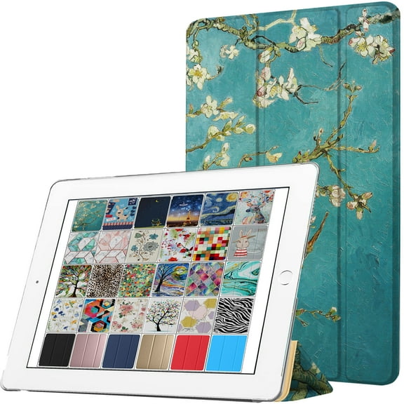 DuraSafe Cases For iPad 2nd Gen / 3rd Gen / 4th Gen - 9.7 Inch Slimline Series Lightweight Protective Cover with Dual Angle Stand & Clear PC Back Shell - Blossom