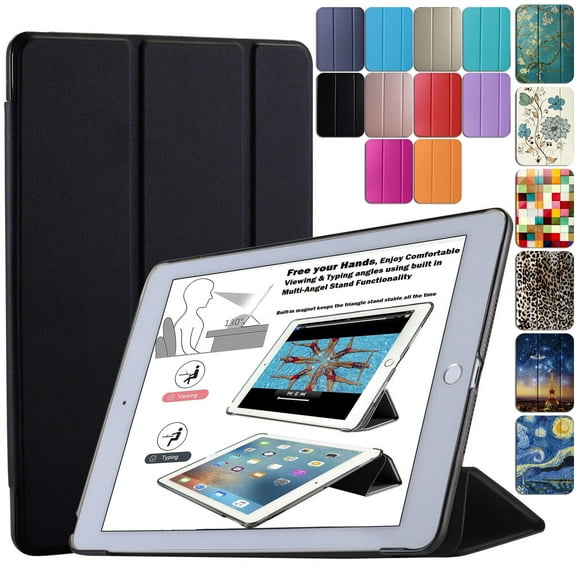 DuraSafe Cases For iPad Mini 4 Generation 2015 - 7.9 Inch Slimline Series Lightweight Protective Cover with Dual Angle Stand & Froasted PC Back Shell - Black