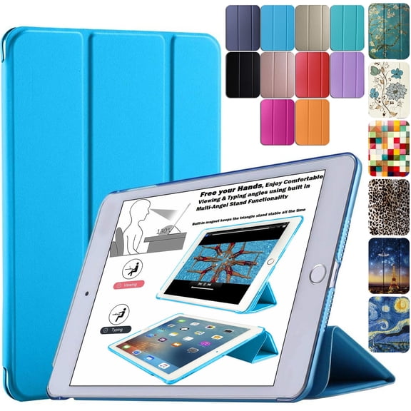 DuraSafe Cases For iPad Mini 4 Generation 2015 - 7.9 Inch Slimline Series Lightweight Protective Cover with Dual Angle Stand & Froasted PC Back Shell - Blue