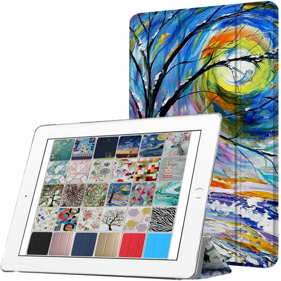 DuraSafe Cases For iPad PRO 12.9 - 1 Gen Slimline Series Lightweight Protective Cover with Dual Angle Stand & Clear PC Back Shell - Color Emblem