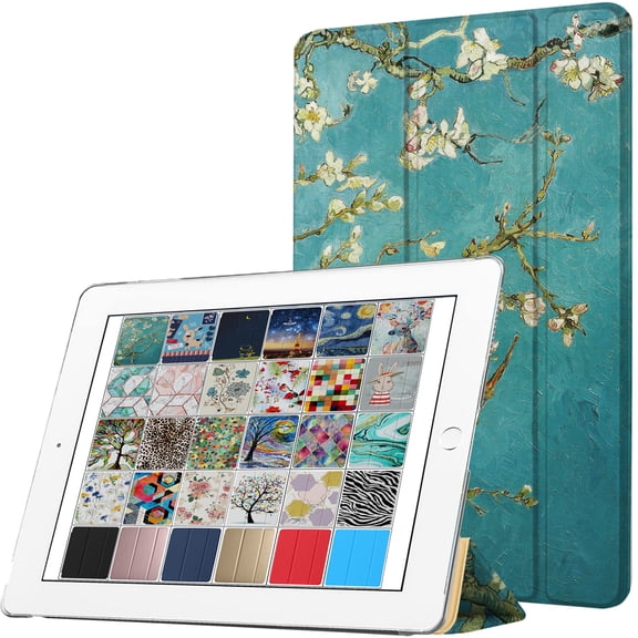 DuraSafe Cases For iPad PRO 12.9 - 2 Gen Slimline Series Lightweight Protective Cover with Dual Angle Stand & Clear PC Back Shell - Blossom