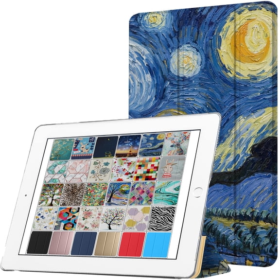 DuraSafe Cases For iPad PRO 2016 - 9.7" Slimline Series Lightweight Protective Cover with Dual Angle Stand & Clear PC Back Shell - Starry Night