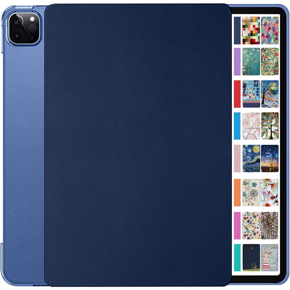 DuraSafe Cases Polycarbonate, Polyurethane Slim Hard Shell Protective Stand Cover for iPad 2020 PRO 12.9 Inch 4th Generation, Tablets (Navy Blue)