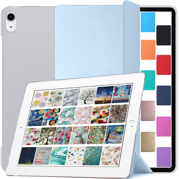 DuraSafe Cases for iPad 10th Gen 2022 10.9 Inch [ iPad 10 ] iPad Cover with Translucent Hard Back - Light Blue