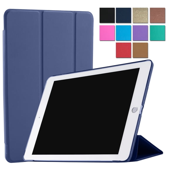 DuraSafe Cases for iPad PRO 12.9 2 Gen 2017 [ iPad 12.9 Inch 2nd ] A1670 A1671 Trifold Hard Smart PC Translucent Back Cover - Navy Blue