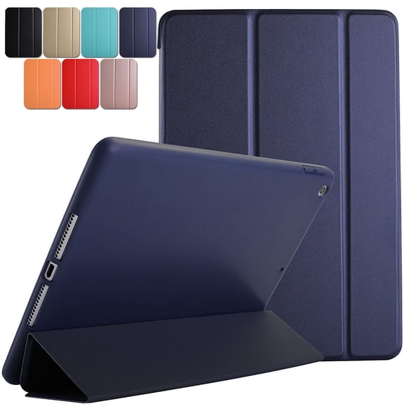 DuraSafe Cases for iPad PRO 9.7" 2016 A1673 A1674 A1675 Smart Tri Fold Lightweight Cover with Soft Silicone Back - Navy Blue