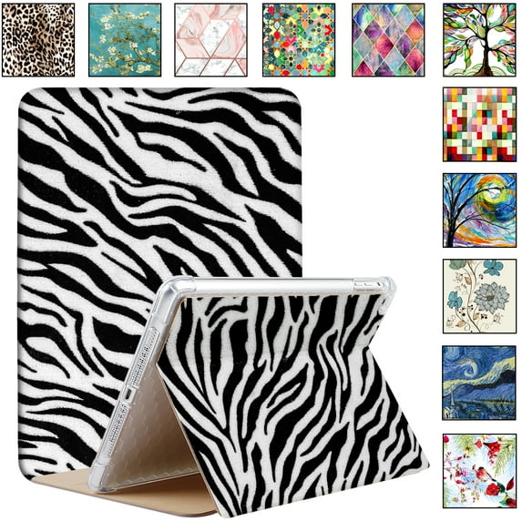 DuraSafe Cases for iPad 10.5 (PRO/Air 3) 2017/2019 MQDX2LL/A MQDT2LL/A MQDW2LL/A MUUL2LL/A MUUK2LL/A MUUJ2LL/A Slim Book Cover with AirBag Corner for Extra Shock Protection - Zebra